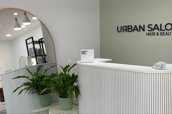 The interior of Urban Salon on Chapel Street, Manchester.